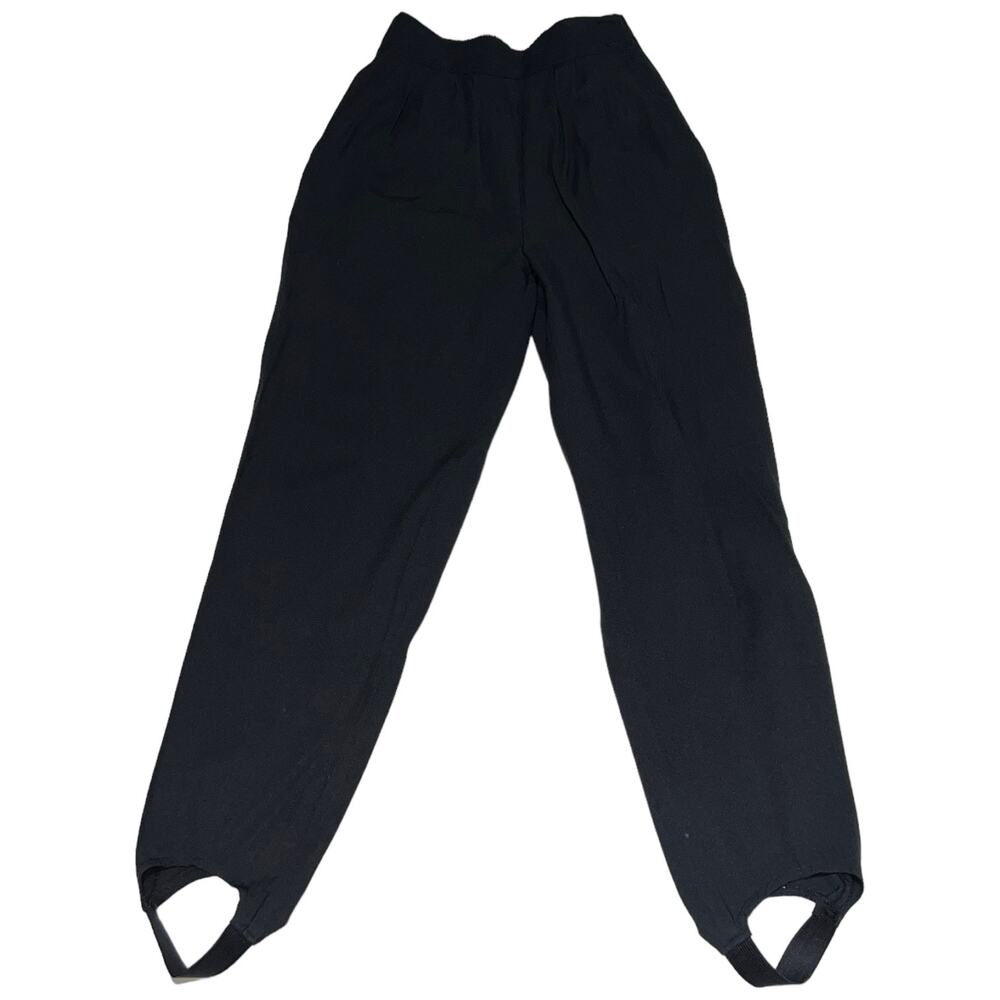 Chaus 90s Black Stirrup Casual Dress Pants Size 8 Retro Vintage